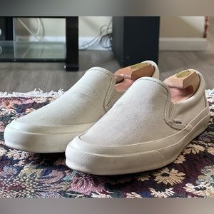 Tom Ford Cambridge Men’s Slip-On Sneakers Tan Cream Canvas Sneakers Size 11 T